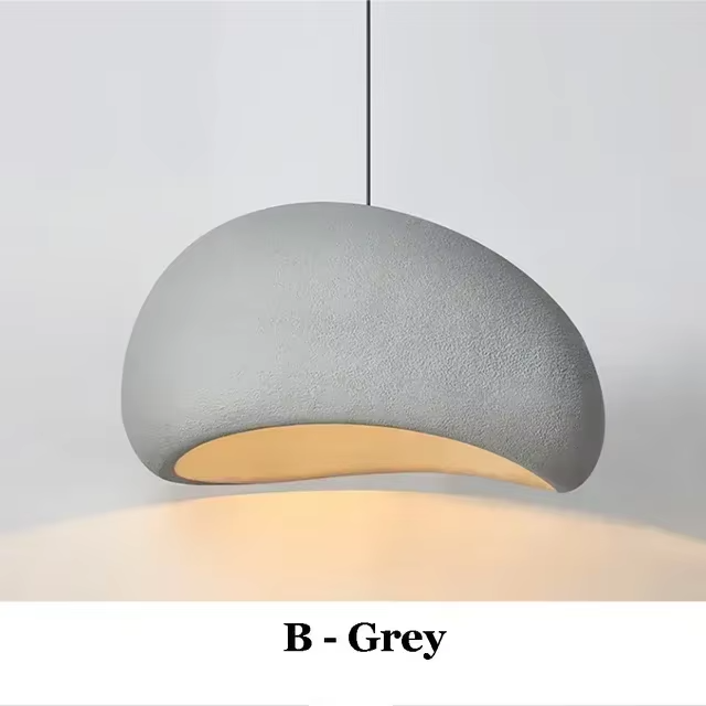 Kumo Pendant Light | Minimalist Sculptural Ceiling Lamp in White or Pebble Gray - Styyler