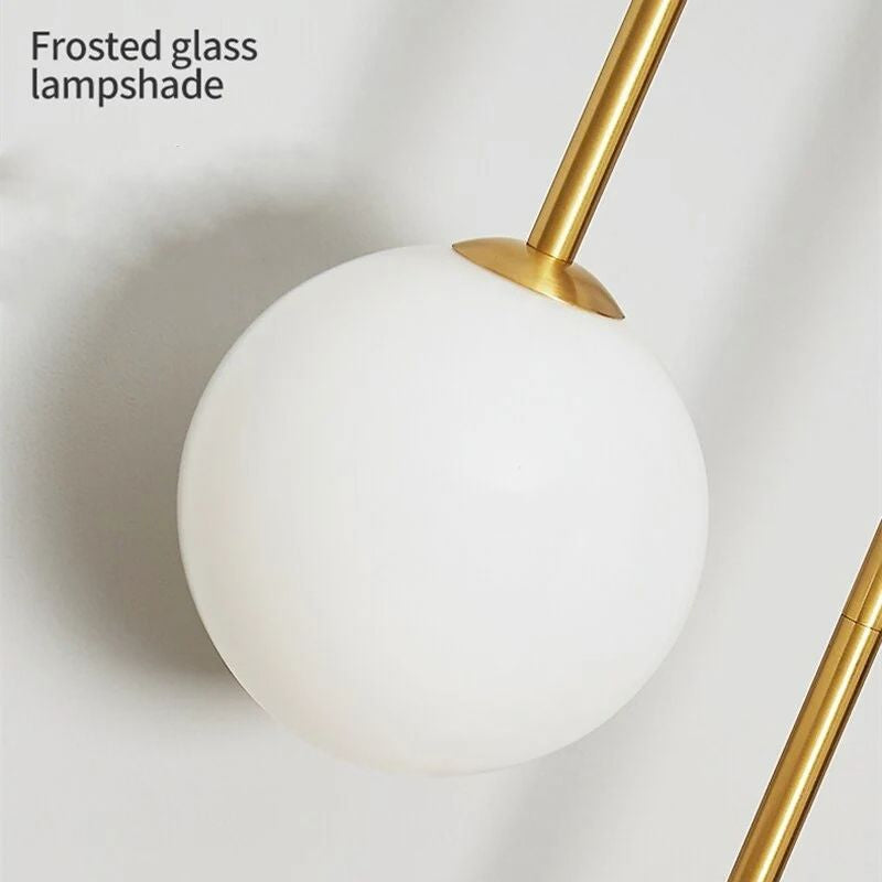 Vionessa Brass Loop Wall Light with Opal Glass Globes – photo 8
