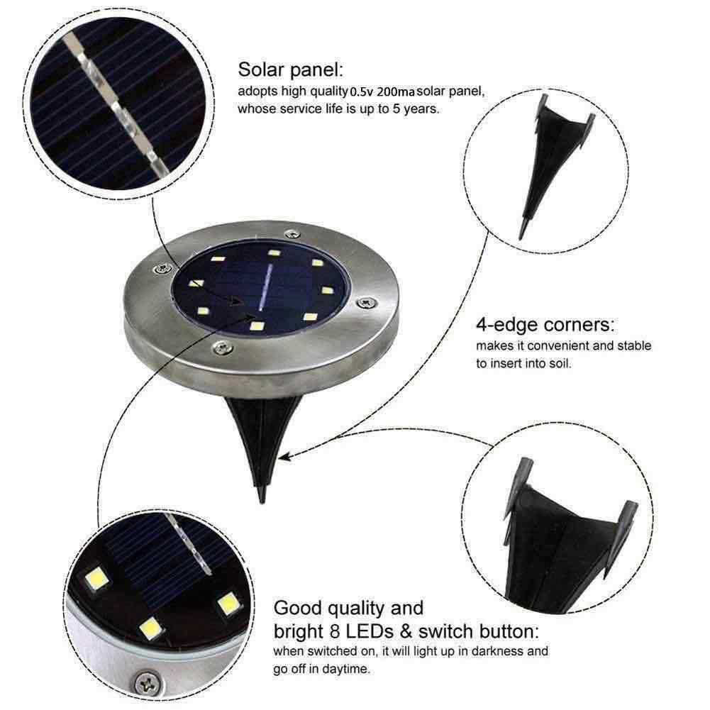 SunGlow 8-LED Solar Disk Lights - 6 Pack | Garden & Patio Lights - Styyler