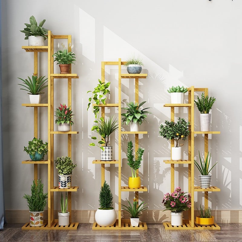 Alma Wooden 5-Tier Plant Stand | Tall Multi-Layer Flower Pot Holder