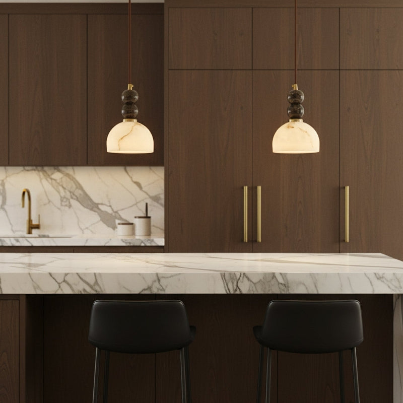 Cireva | Stone and Resin Pendant Light for Refined Kitchen Illumination