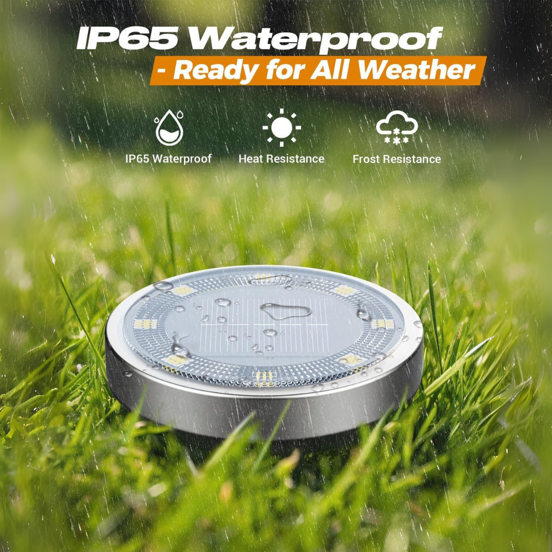 SunGlow 8-LED Solar Disk Lights - 6 Pack | Garden & Patio Lights - Styyler
