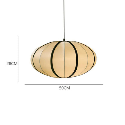 AIRI Satin Pendant Light | Japanese Style Fabric Lantern in Cream White - Styyler