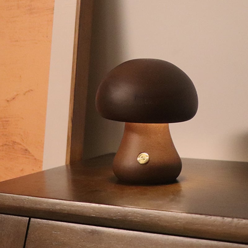 Myka Wooden Mushroom Table Lamp - Touch-Sensitive - Styyler