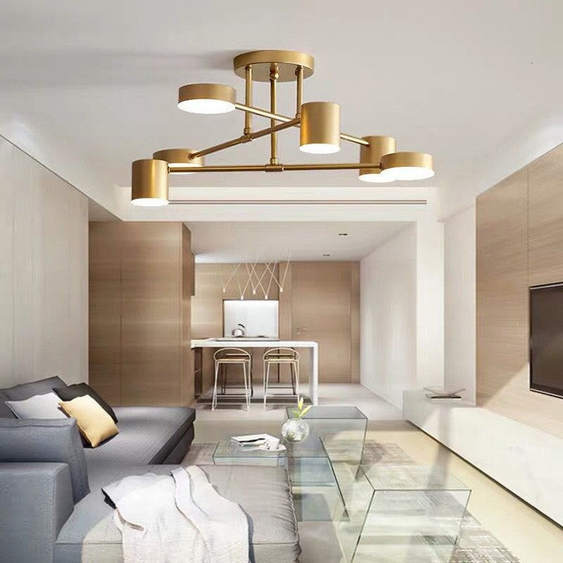 Lunaris Modern Minimalist LED Chandelier | 6-Light Rotatable Pendant for Living and Dining Rooms - Styyler