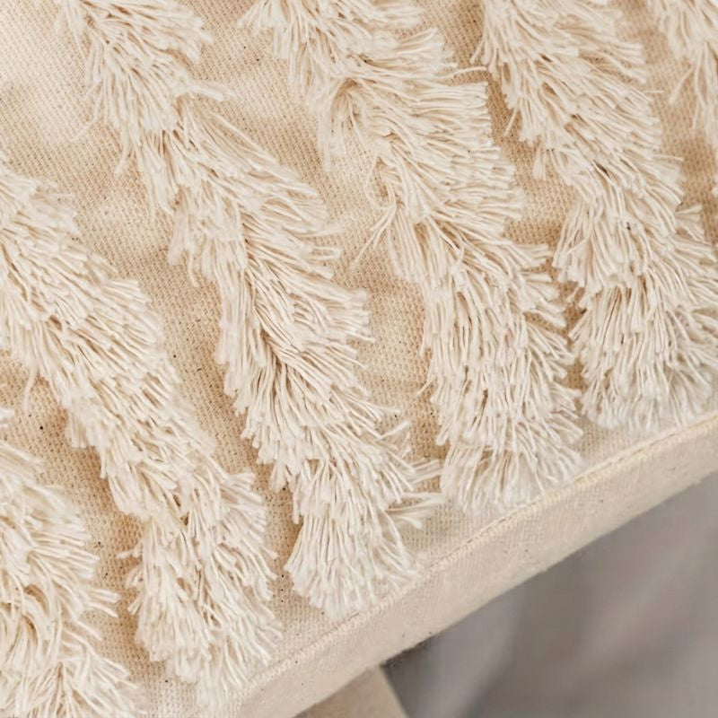 Solenne | Geometric Embroidered Cushion Cover with Tassel Details