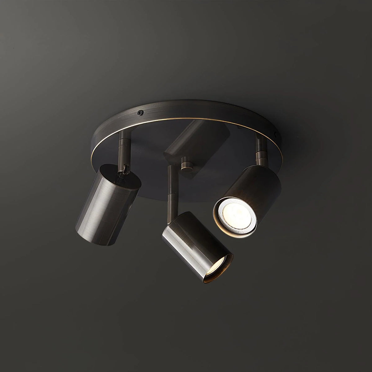 Adjustable Multi-Head Ceiling Light Fixture with Brass Detailing – GU10 Base Indoor LED Ceiling Lights, Durable Metal Construction 1