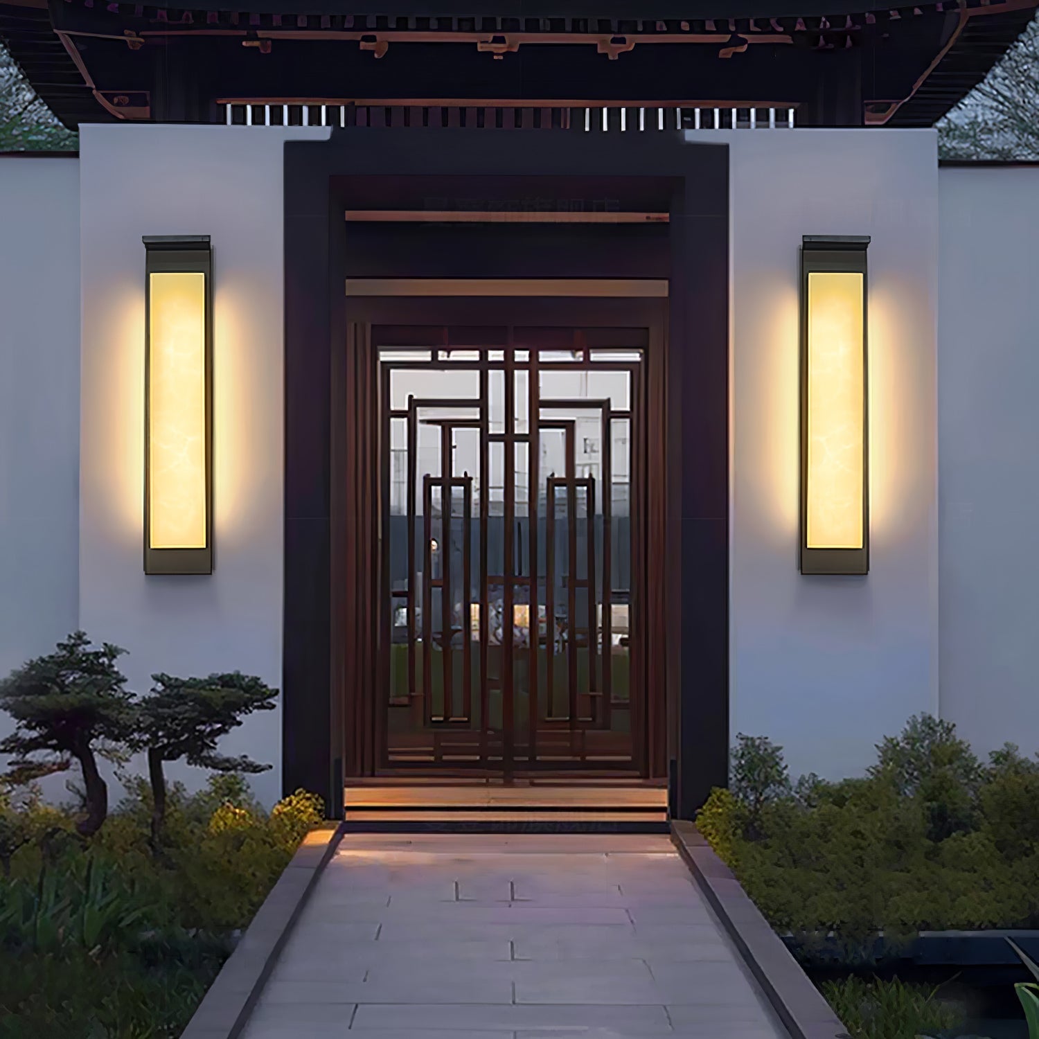 AlabasterGlow | Durable Elegant Outdoor Wall Lantern for Gardens 4