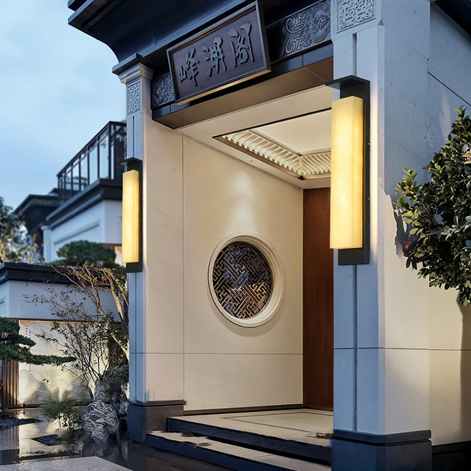AlabasterGlow | Durable Elegant Outdoor Wall Lantern for Gardens 6