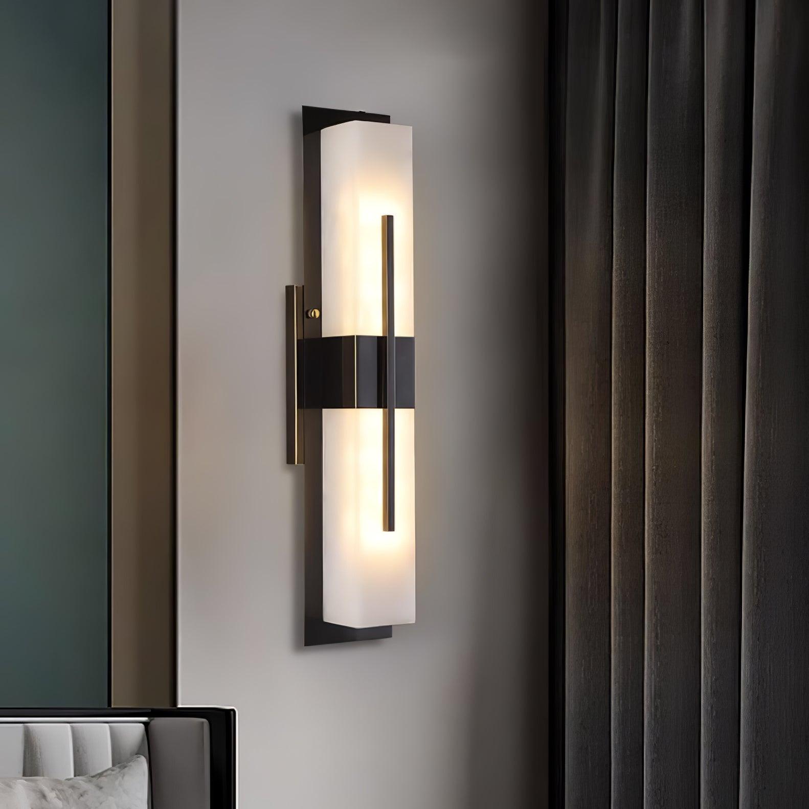AlabasterGlow | Stylish Modern Outdoor Wall Lantern Light Fixture 2