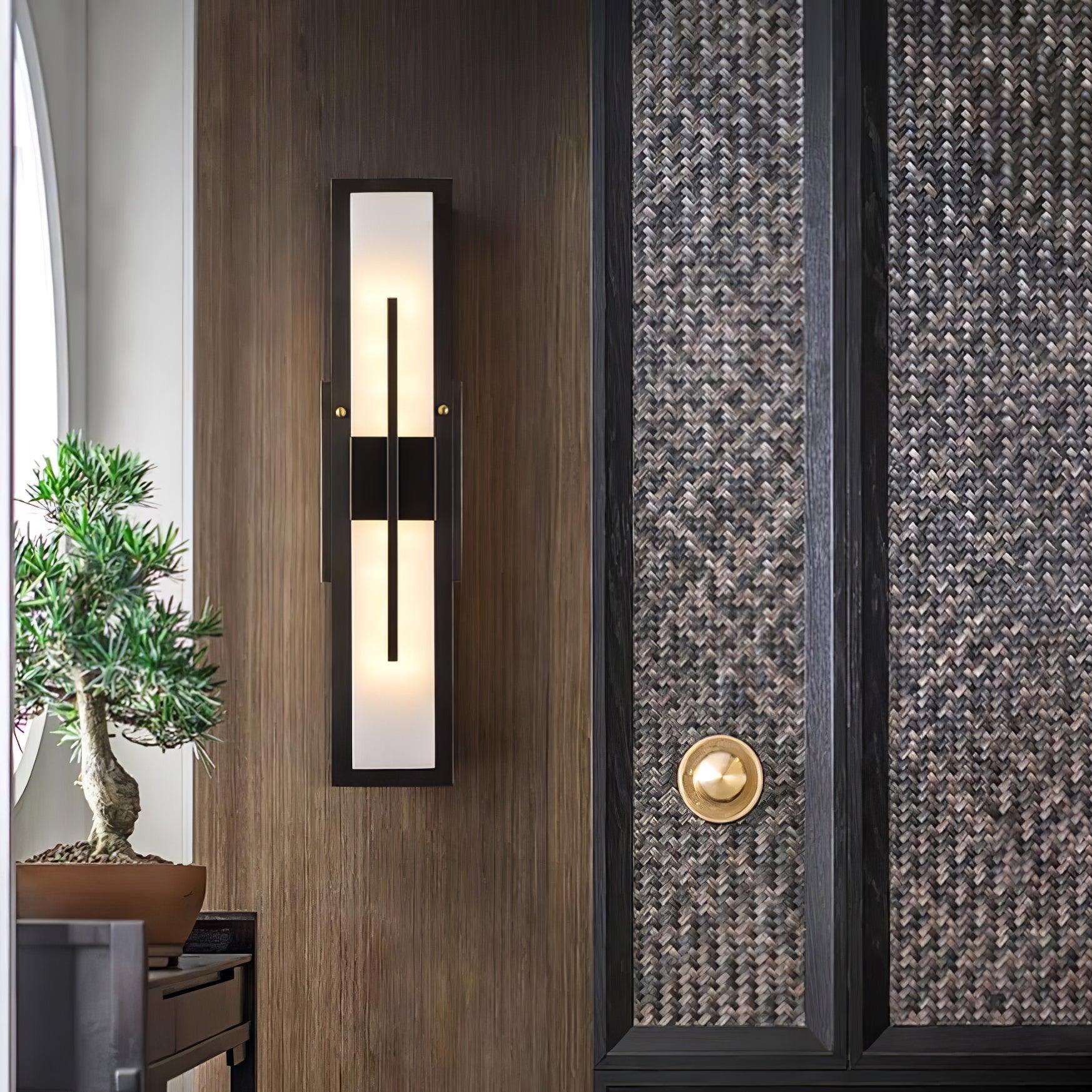 AlabasterGlow | Stylish Modern Outdoor Wall Lantern Light Fixture 3