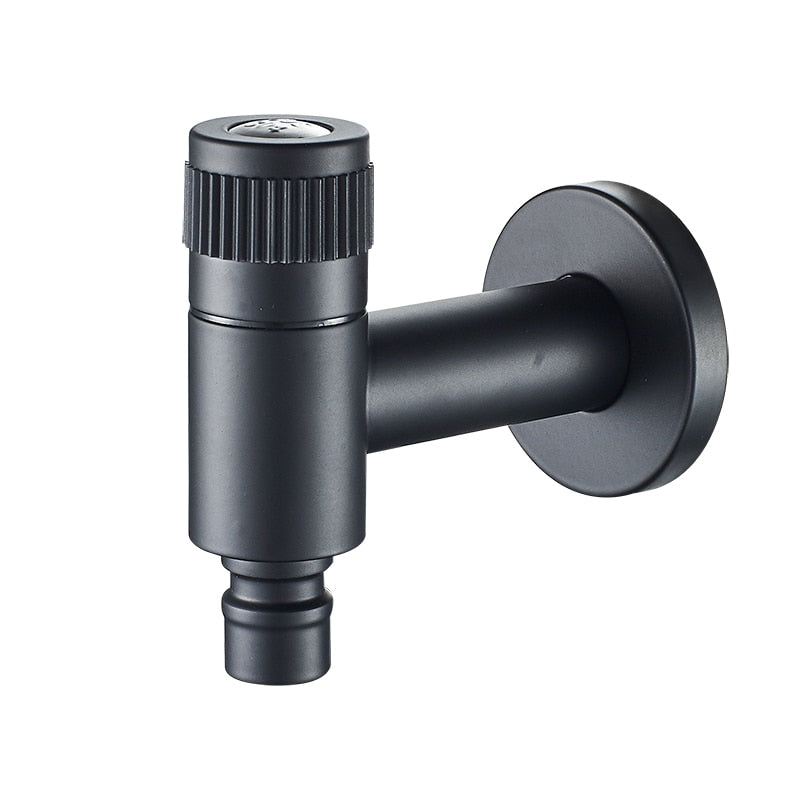 Alder Outdoor Tap in Black or Brushed Nickel - Durable Stainless Steel Garden Faucet with Wall-Mounted Design 0