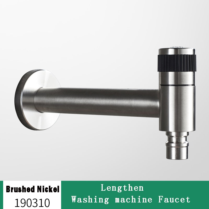 Alder Outdoor Tap in Black or Brushed Nickel - Durable Stainless Steel Garden Faucet with Wall-Mounted Design 11