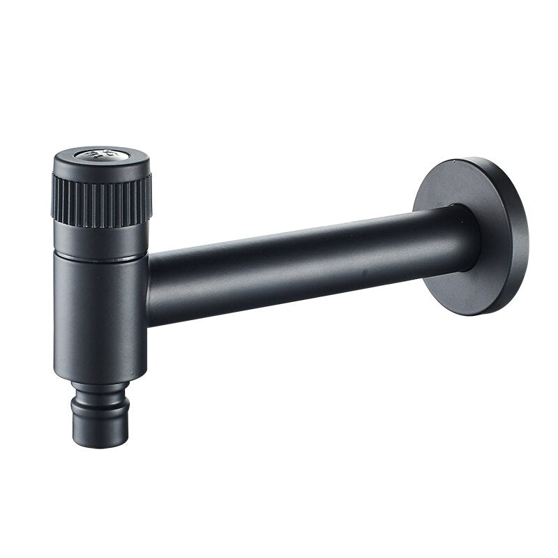 Alder Outdoor Tap in Black or Brushed Nickel - Durable Stainless Steel Garden Faucet with Wall-Mounted Design 7
