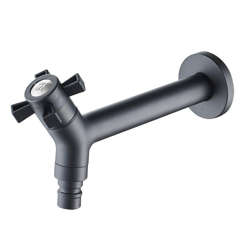Alder Outdoor Tap in Black or Brushed Nickel - Durable Stainless Steel Garden Faucet with Wall-Mounted Design 8