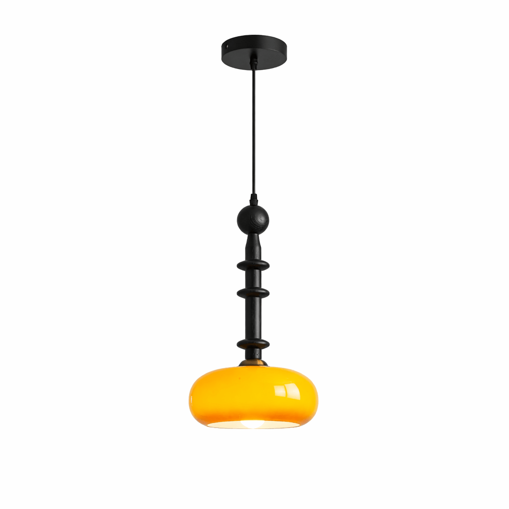 AmberGlow | Artistic Warm Amber Glass Kitchen Pendant Lighting 12