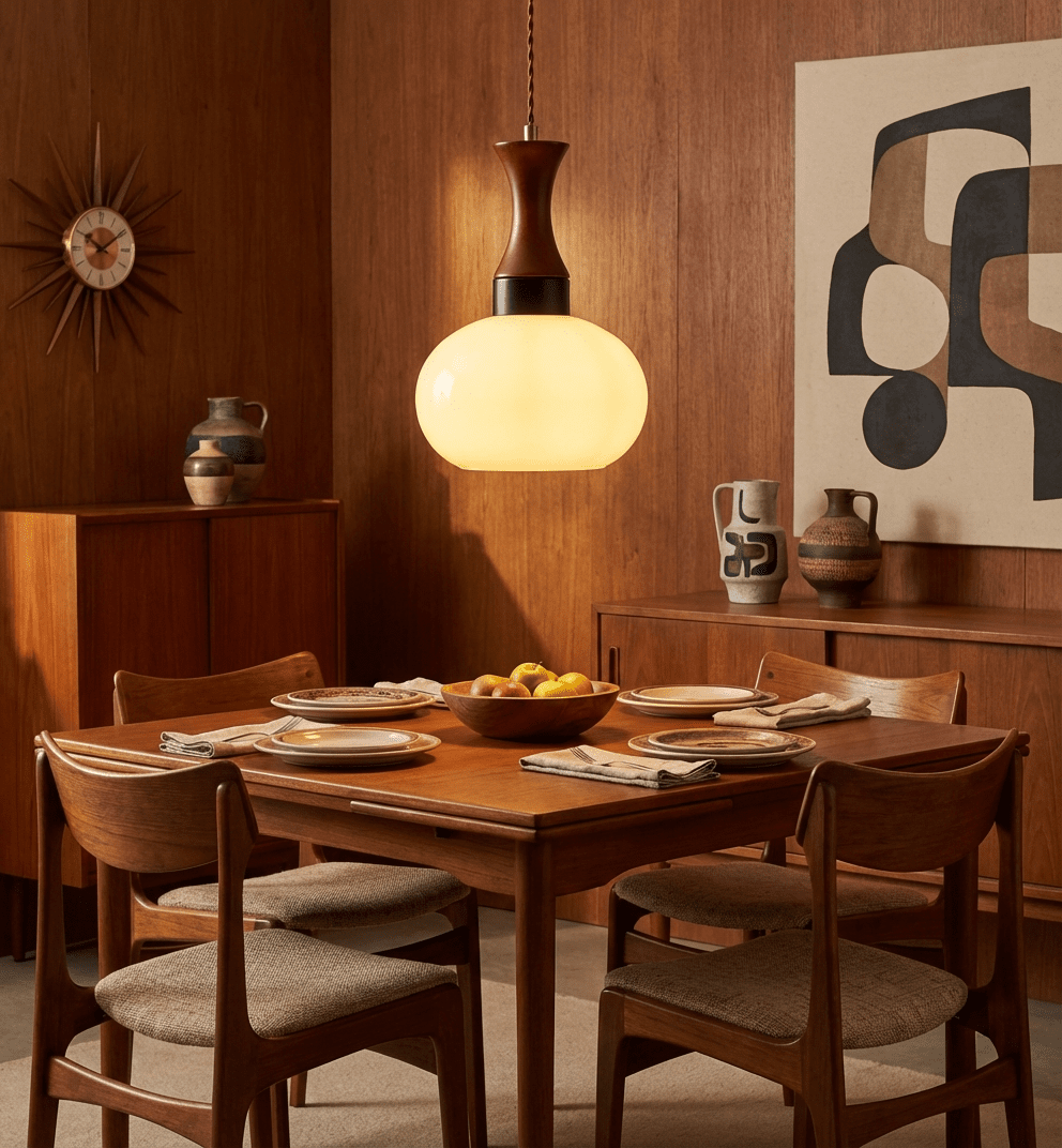 AmberGlow | Elegant Vintage Amber Glass Kitchen Pendant Lighting 3
