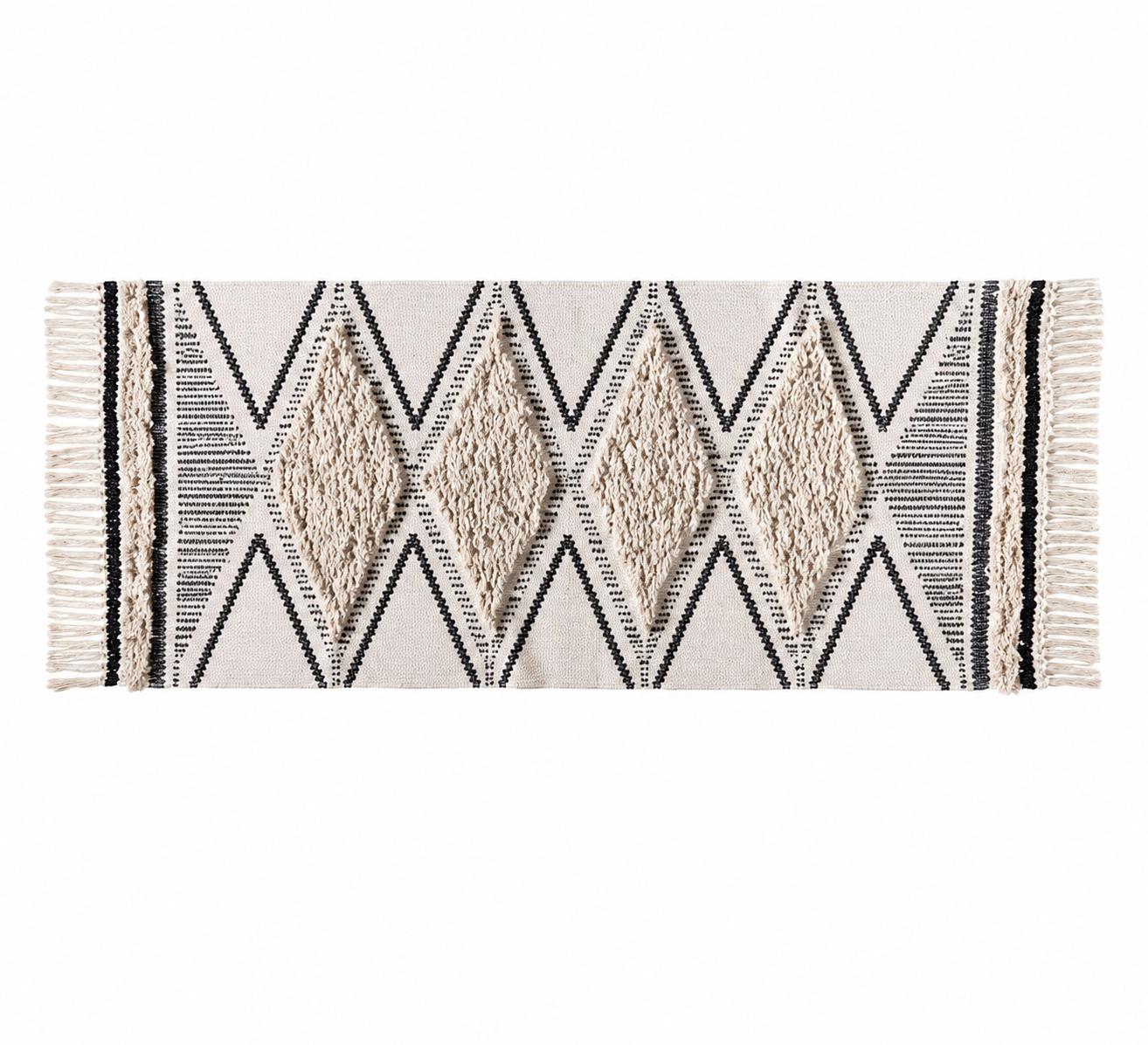 Amina Tufted Cotton  Rug | 60 × 180 cm Accent Rug | Moroccan Style