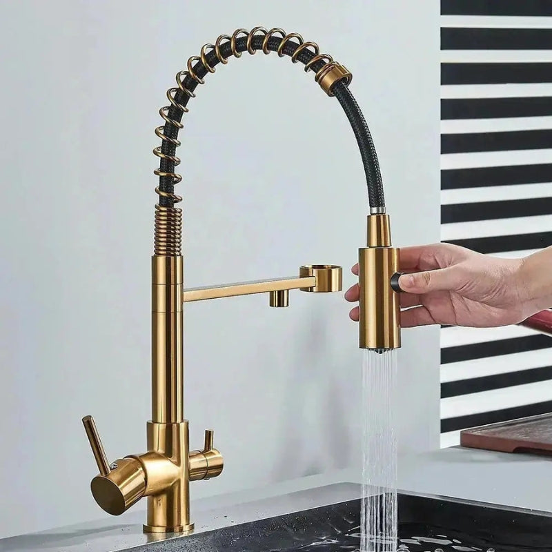 Aqualis | Harmony 3-Way Pull-Down Faucet for Modern Kitchen