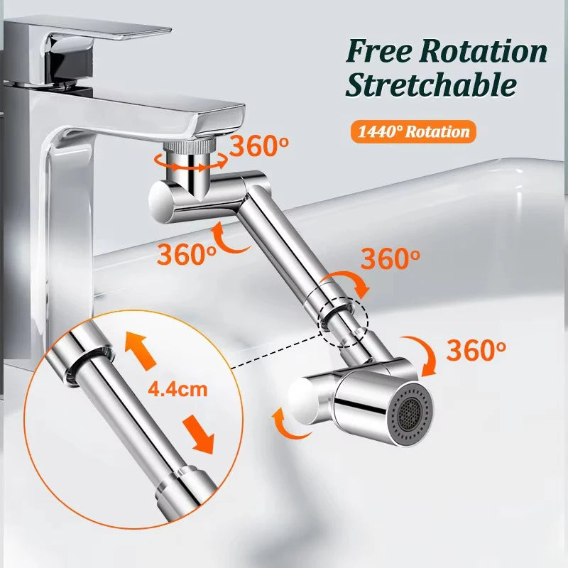 Aquorix | Sleek 1080° Rotating Tap Aerator for Splash-Free Cleaning 3