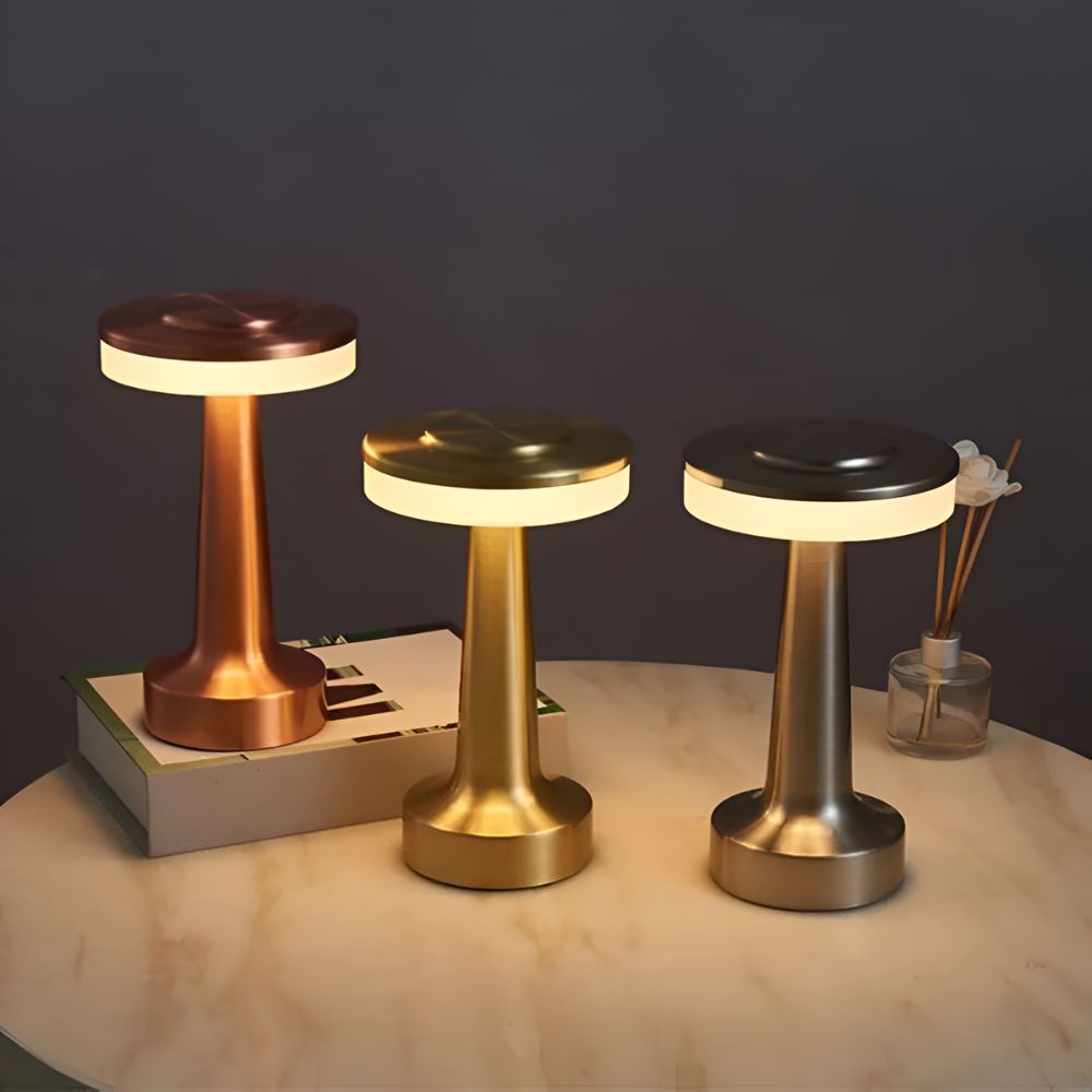 Aura Cordless Table Lamp with Touch-Dimming, Retro Design, USB Rechargeable 1