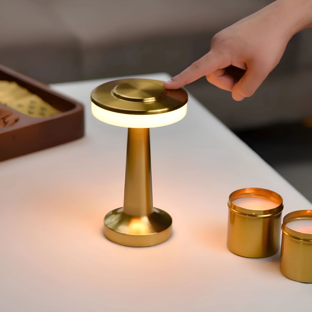 Aura Cordless Table Lamp with Touch-Dimming, Retro Design, USB Rechargeable 5