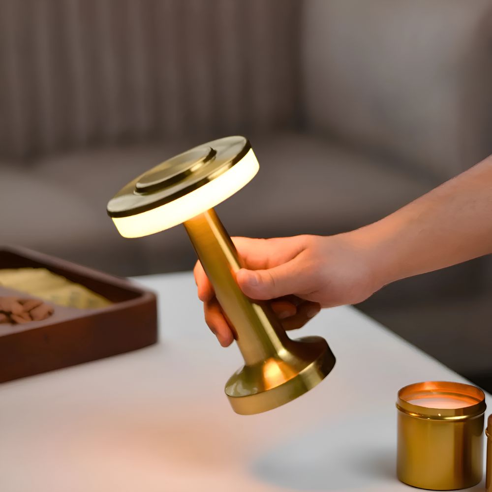 Aura Cordless Table Lamp with Touch-Dimming, Retro Design, USB Rechargeable 6