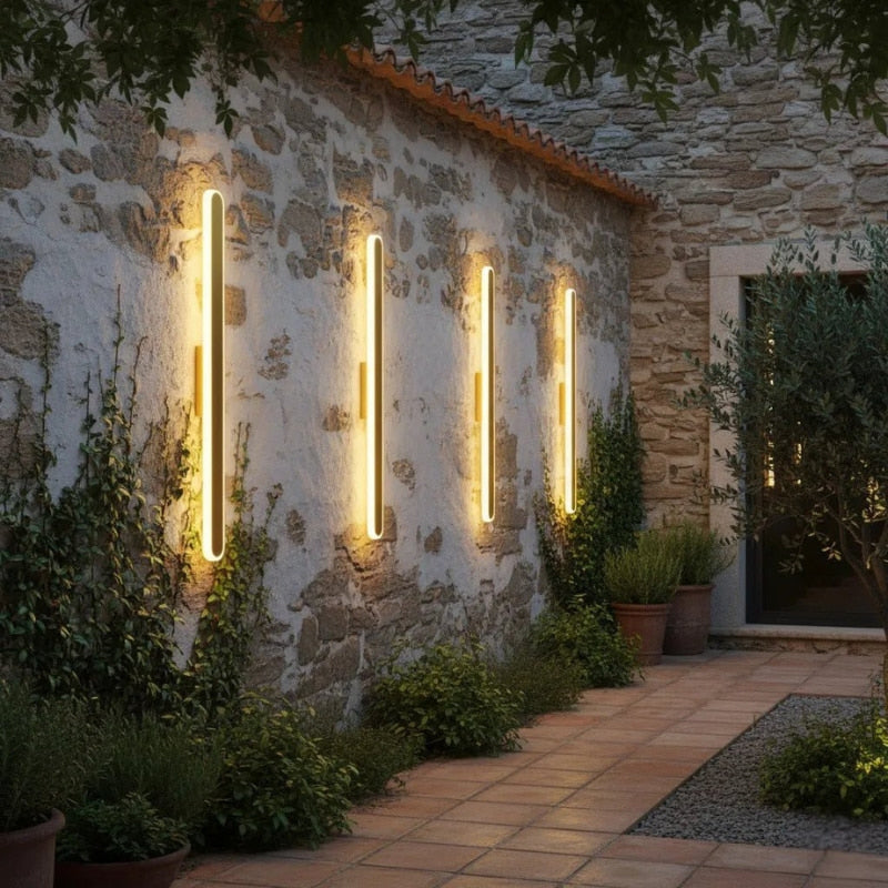 Aurelia Modern Outdoor Wall Light in Black, White or Gold - IP65 Aluminium Design