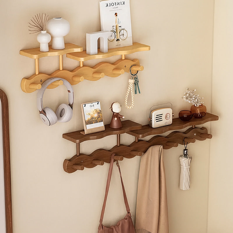 Avenix | Stylish Bamboo Wall Coat Rack for Entryway Organisation 1