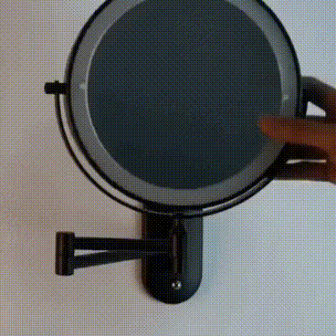 Black LED Vanity Mirror with Lights, 360° Rotation, 5x Magnification, Rechargeable Makeup Mirror for Bathroom and Dressing Table 2