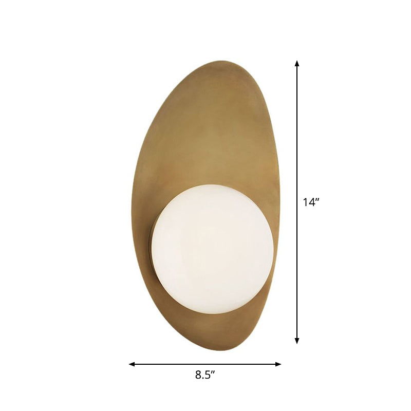 Brassica Wall Sconce Lighting with White Glass Shade and Elegant Metal Design 0