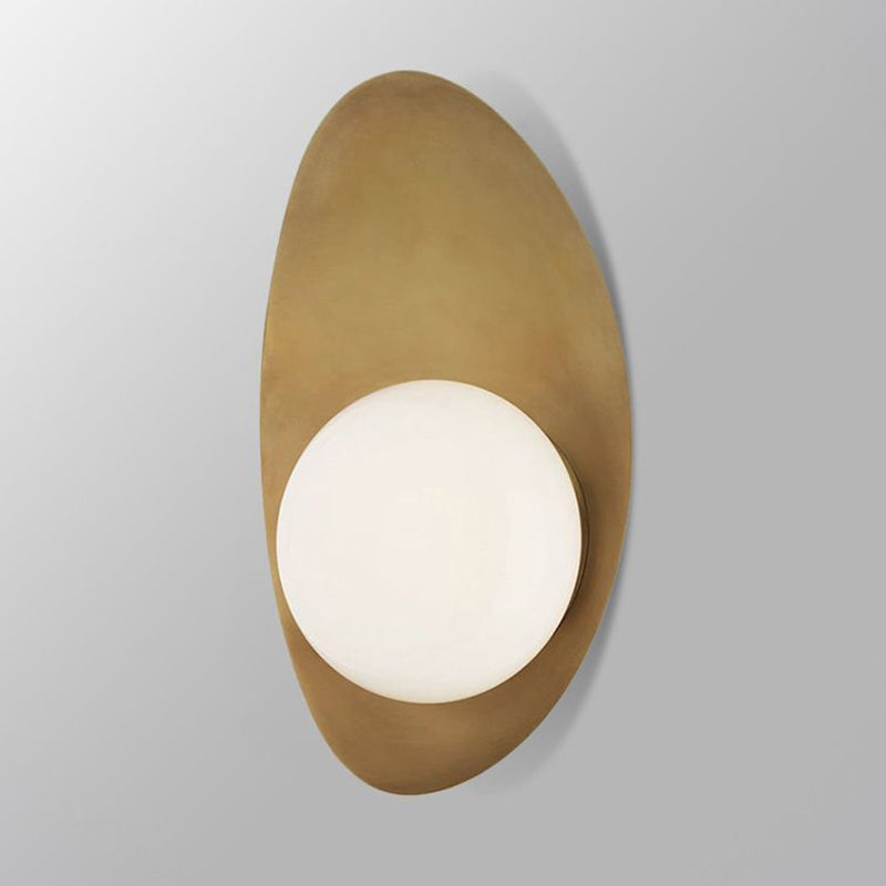 Brassica Wall Sconce Lighting with White Glass Shade and Elegant Metal Design 1