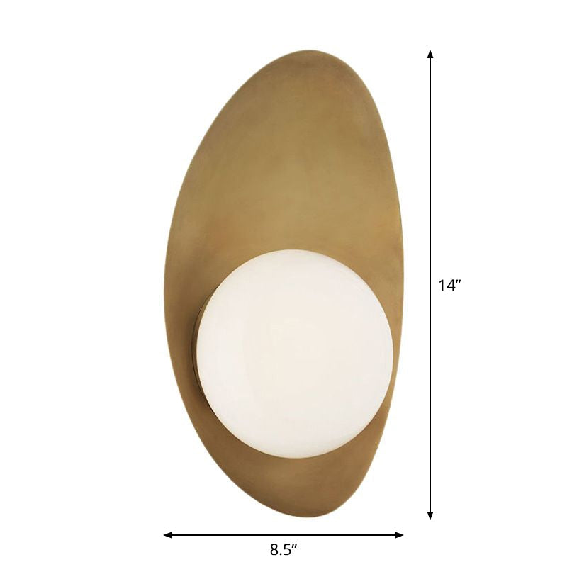Brassica Wall Sconce Lighting with White Glass Shade and Elegant Metal Design 3