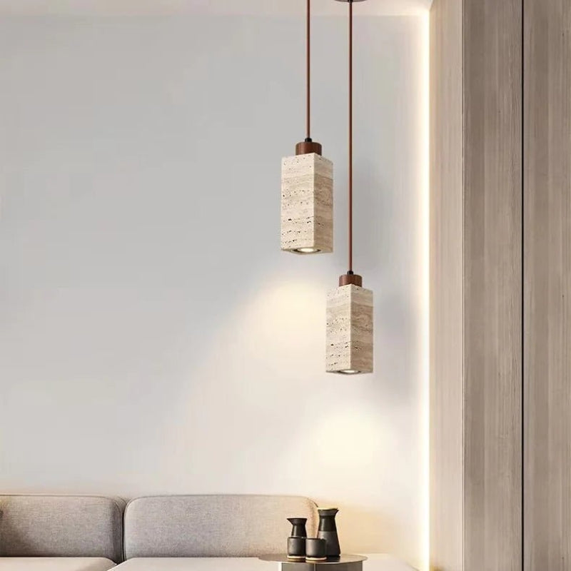 Brivora | Modern Travertine Pendant Light for Warm Ambient Lighting
