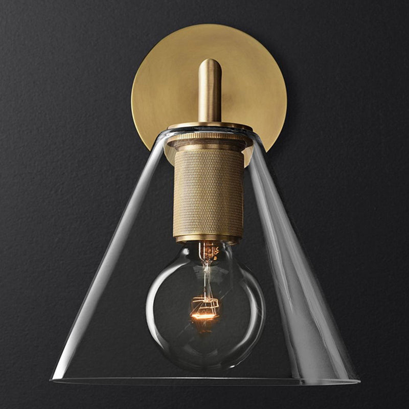 Bronze Wall Sconce with Clear Glass Shade, Modern Design for Contemporary Interiors 2