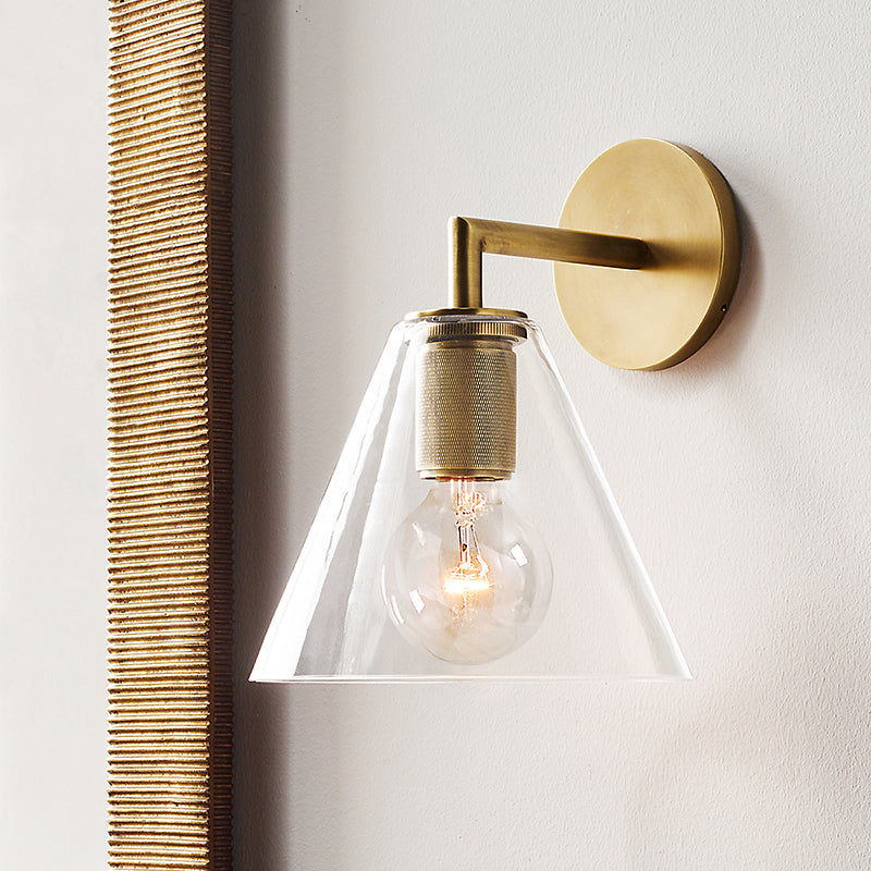 Bronze Wall Sconce with Clear Glass Shade, Modern Design for Contemporary Interiors 4