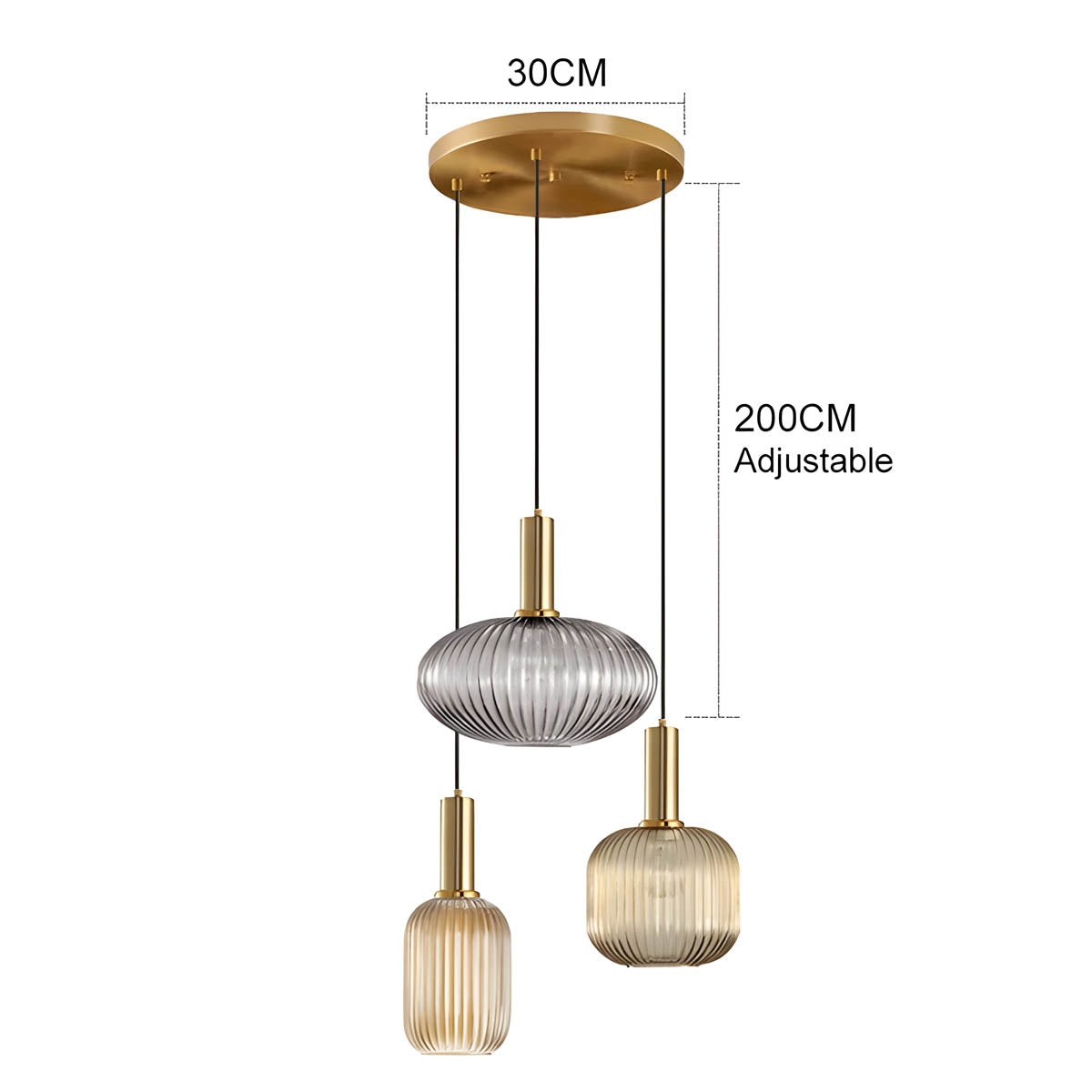 FARO Vintage Pendant Light with Brushed Glass Design | Various Sizes - Styyler