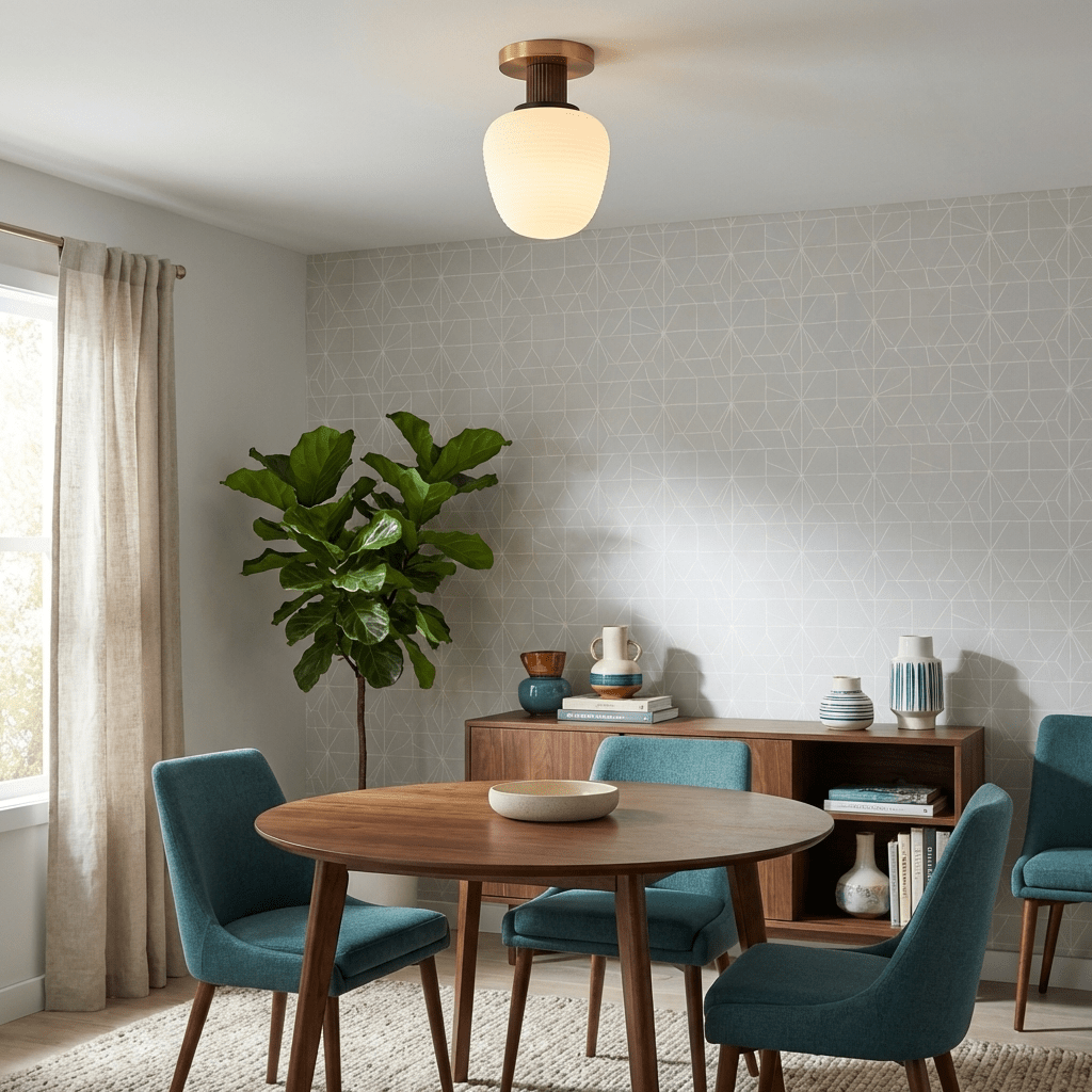 CedarMoss | Elegant Mid-Century Modern Flush Mount Ceiling Light Fixture 5