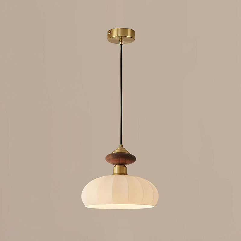 Ceres Collection | Glass Pendant Light with Wood Accent | Elegant Kitchen Pendant Lighting for Cozy Ambiance 0