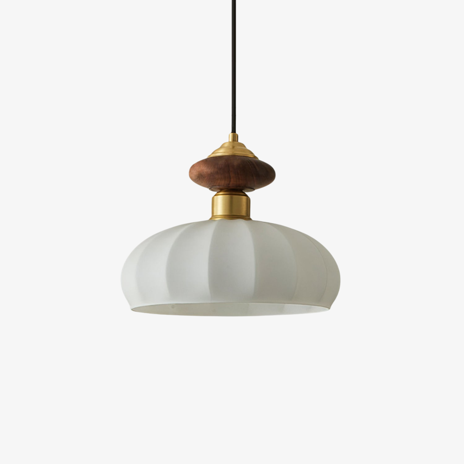 Ceres Collection | Glass Pendant Light with Wood Accent | Elegant Kitchen Pendant Lighting for Cozy Ambiance 1