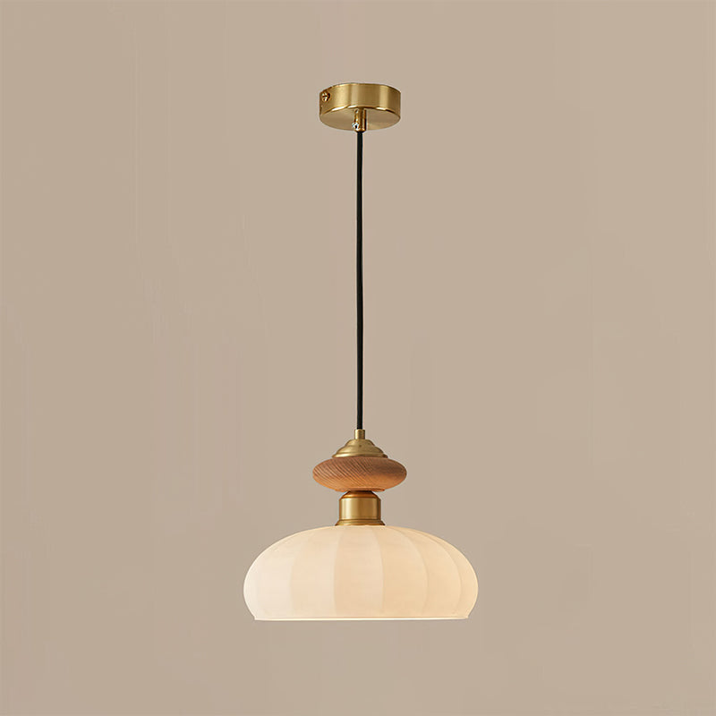 Ceres Collection | Glass Pendant Light with Wood Accent | Elegant Kitchen Pendant Lighting for Cozy Ambiance 9