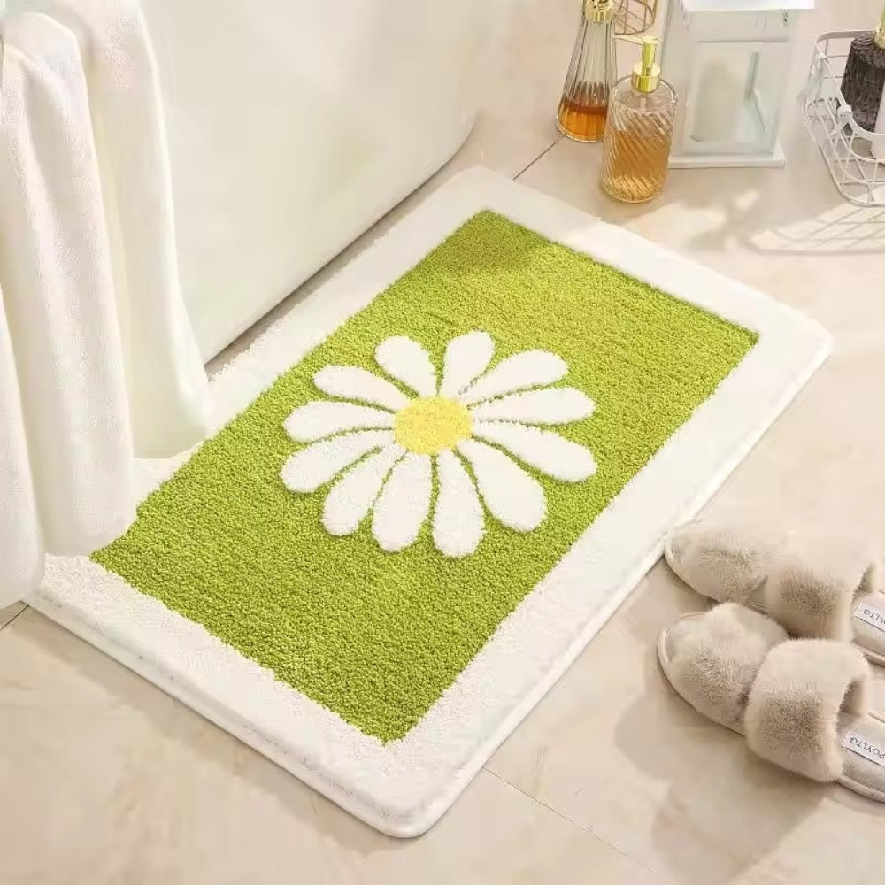 Charming Daisy Bloom | Non-Slip Bath Mat with Soft Microfiber Design | Floral Pattern for Comfort and Safety 6