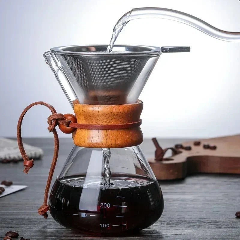 Chemex Glass Coffee Pot with Hario V60 Dripper Set for Precise Brewing – Heat-Resistant, Multiple Servings, Elegant Design 1