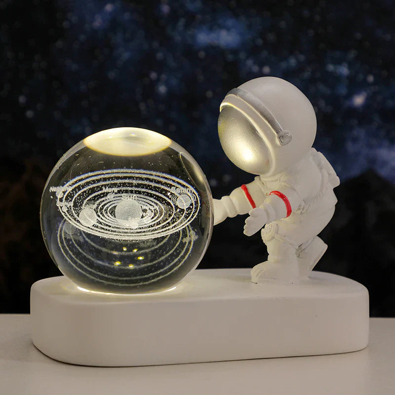 CosmicSphere | Enchanting LED Astronaut Night Light with Crystal Ball 3