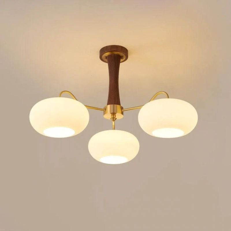 Elaris | Brass and Wood Chandelier for Elegant Dining Spaces