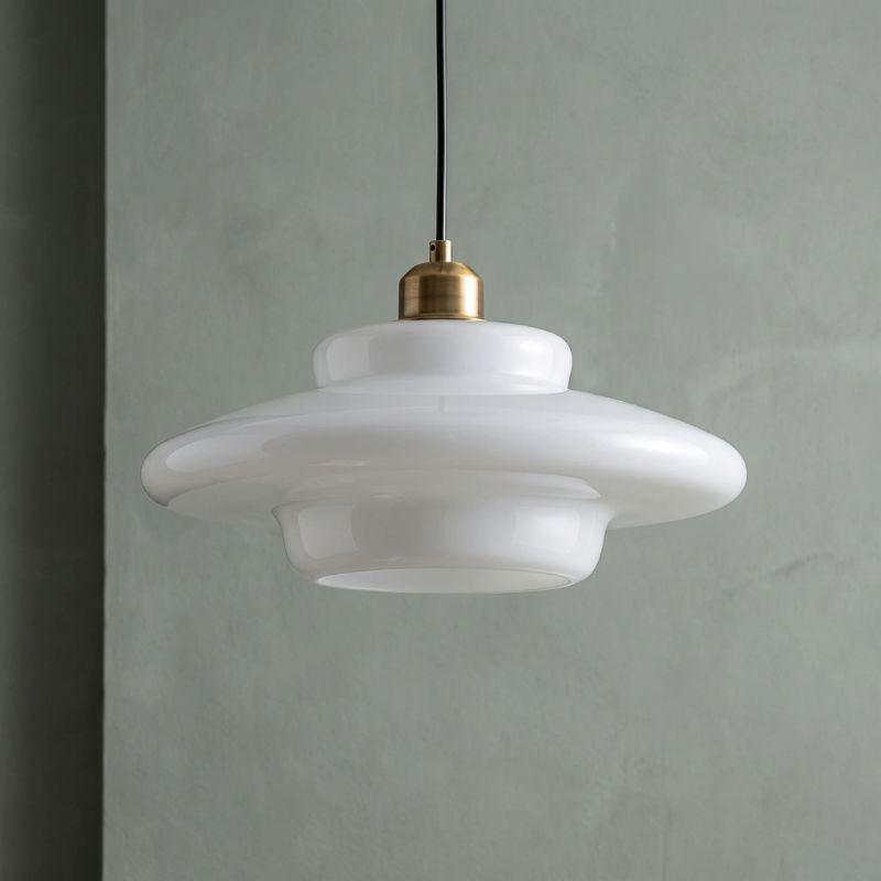 Elaron | Glass Pendant Light with Brass Neck for Kitchen Islands