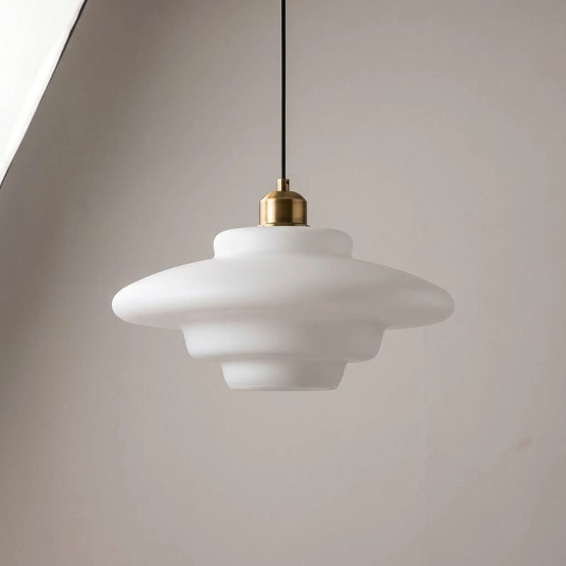 Elaron | Glass Pendant Light with Brass Neck for Kitchen Islands