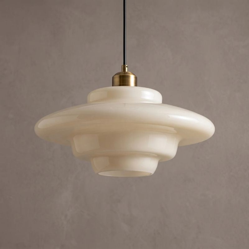 Elaron | Glass Pendant Light with Brass Neck for Kitchen Islands