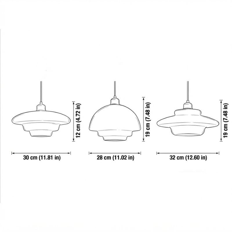 Elaron | Glass Pendant Light with Brass Neck for Kitchen Islands