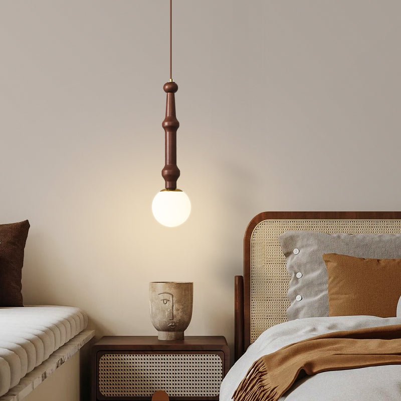 Elowen | Elegant Wooden Opal Glass Kitchen Pendant Lighting Fixture 